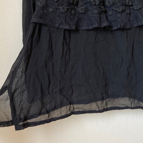 Funhouse NYC Black Lace Layered Sheer Blouse One Size - Picture 7 of 16